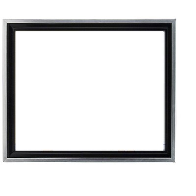 Creative Mark Illusions Floater Frame for 3/4" Depth Stretched Canvas Paintings & Artwork - [Black with Silver Edge]