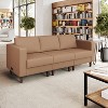 Flash Furniture HERCULES Artemis Upholstered Reception Sofa with 4 AC Outlets/2 USB/2 USB-C Ports and Wood Walnut Legs with Adjustable Floor Glides - 2 of 4