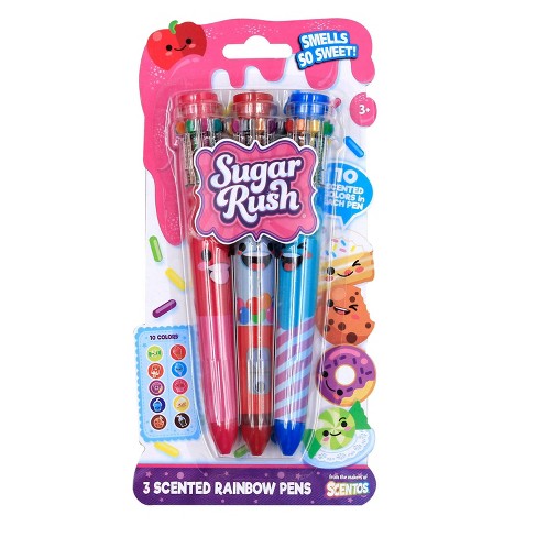 Scentos Sugar Rush Colored Gel Pens for Kids - Candy Scented Pens - Medium Point Gel Pens for Coloring - for Ages 4 and Up - 12 Count (POM)