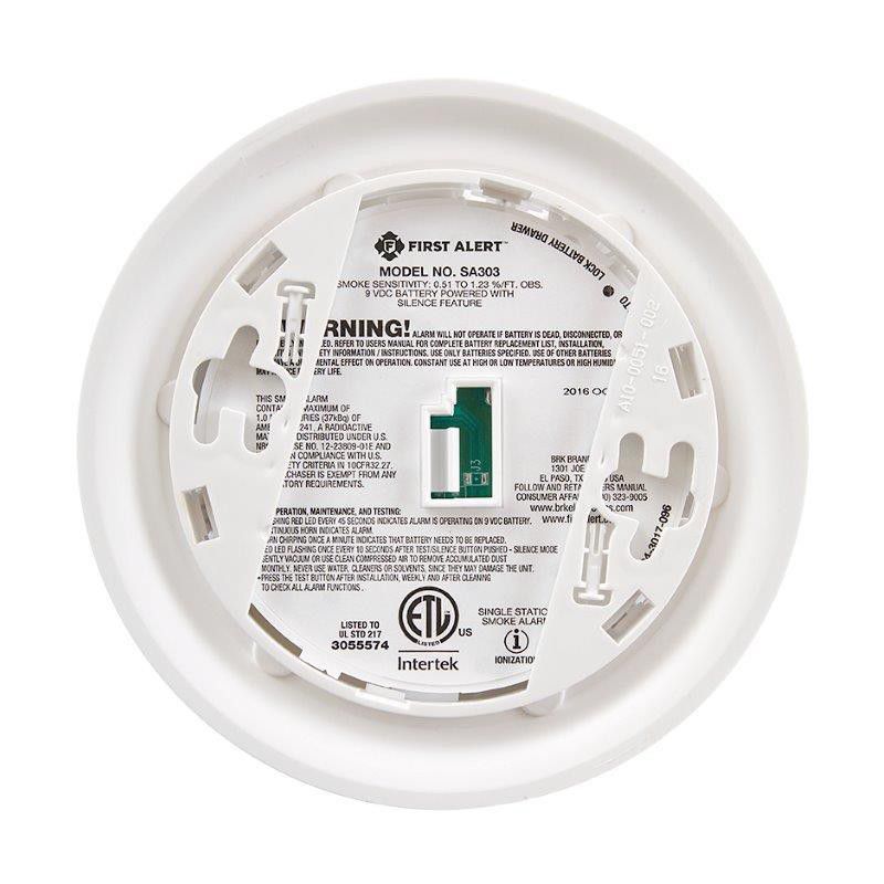 First Alert SAION Battery Powered Smoke Alarm with Hush Button, 4 of 7