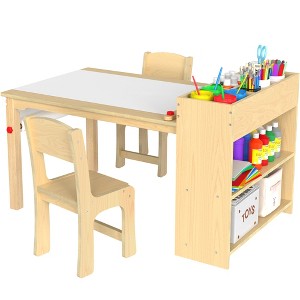 Infurnic Kids Table Sets, 3-in-1 Children Activity Table with Storage Drawer and Blackboard for Crafts, Arts, Reading, Multicolored, 44"*21.2"*25.6" - 1 of 4