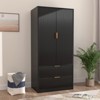 Buenhomino Wardrobe Closet with Drawers and Hanging Rod, 70" Wooden Wardrobe Closet with 2 Doors, Armoire Clothing Storage Cabinets for Bedroom - 2 of 4