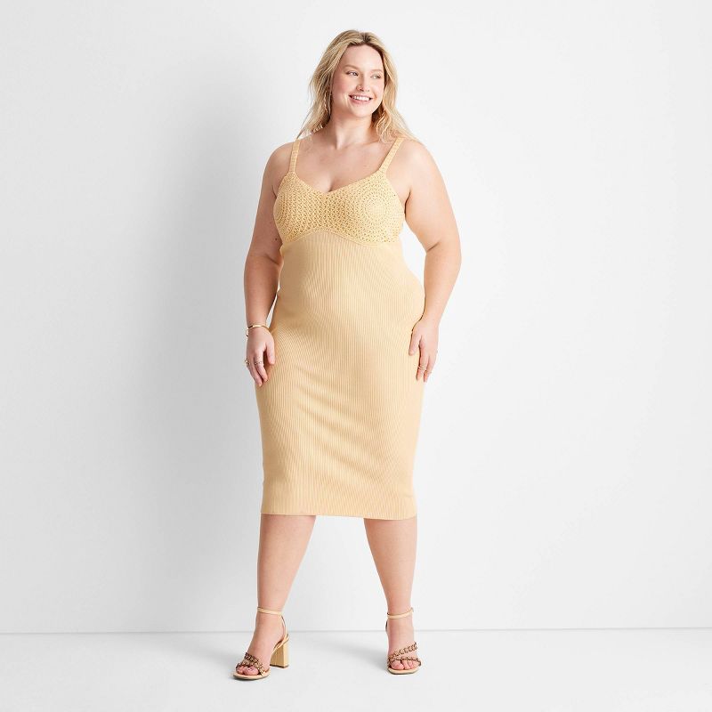 Women's Sweetheart Open-Work Stitch Midi Dress - Future Collective™ with Jenny K. Lopez, 1 of 6