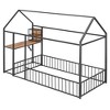 CAVINAS Twin/Full Size House Bed Frame with Shelves & Desk,Metal Floor Bed for Kids Room,Bedroom - 4 of 4