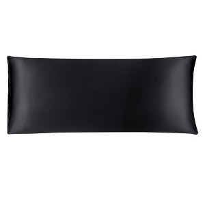PiccoCasa 2 Pcs Body 20"x48" Satin Silky for Hair and Skin Pillowcase Black - PiccoCasa - 1 of 4