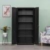 VYNXARIA Tall Black Storage Cabinet with 2 Doors and Adjustable Shelves for Home Office - 3 of 4