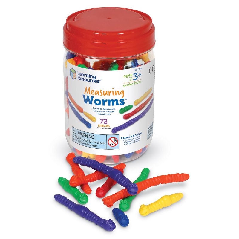 Learning Resources Measuring Worms - 72 Pieces, Ages 3+ Toddler Learning Toys, Counters for Toddlers, 1 of 5