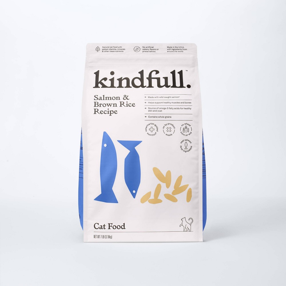 Photos - Cat Food Salmon and Brown Rice Recipe Flavor Dry  - Kindfull™ 7lbs