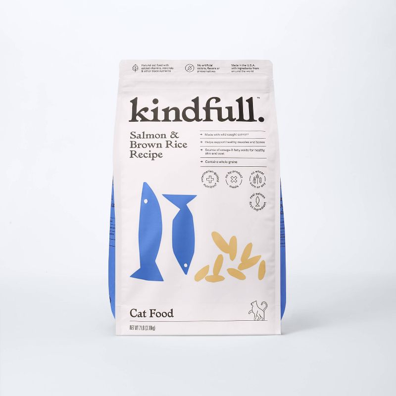 Salmon and Brown Rice Recipe Flavor Dry Cat Food - Kindfull™, 1 of 6