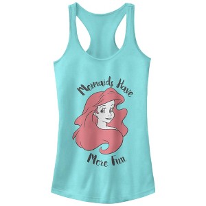 Juniors Womens The Little Mermaid Ariel Mermaids Have Fun Racerback Tank Top - 1 of 3