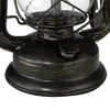 Franklin Iron Works Murphy Industrial Rustic Accent Table Lamp 23" High Weathered Bronze with Table Top Dimmer Oatmeal Shade for Bedroom Living Room - 4 of 4