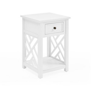 Middlebury Wood End Table with Drawer White - Alaterre Furniture - 1 of 4