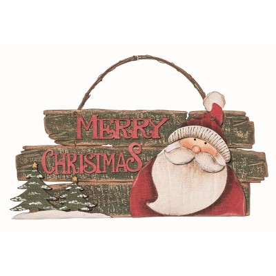 Transpac Wood Brown Christmas Hanging Slat Decor
