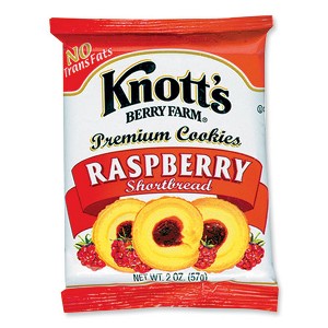 Knott's Berry Farm Premium Berry Jam Shortbread Cookies, Raspberry, 2 oz Pack, 36/Carton - 1 of 2