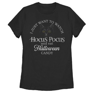 Women's Disney Hocus Pocus Just Want to Eat Halloween Candy T-Shirt - 1 of 3