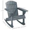 Wood Adirondack Outdoor Lounge Rocking Chair Fire Pit Seating with Slatted Wooden Design, Fanned Back - 3 of 4
