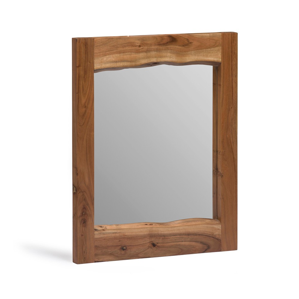 Photos - Wall Mirror 24" Alpine Live Edge Wood Mirror Natural - Alaterre Furniture