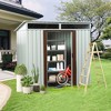 NicBex Metal Outdoor Storage Shed with Double Lockable Doors and Air Vent/Transparent Plate for Backyard Garden,Patio - 2 of 4