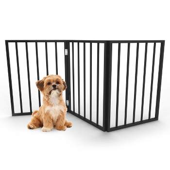 Pet Adobe 3-Panel Indoor Foldable Pet Gate, Black