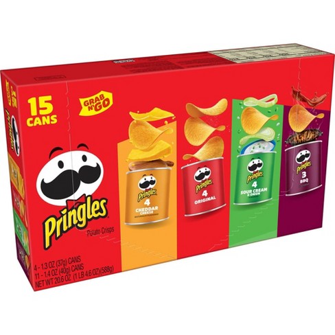 Pringles Grab & Go Variety Pack Potato Crisps Chips - 20.6oz/15ct : Target