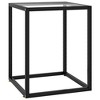 vidaXL Coffee Table Black Tempered Glass 15.7 x 15.7 x 19.7 in Modern - 2 of 4