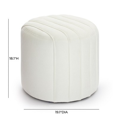 Rust Chenille Round Ottoman with Soft Foam Cushioning