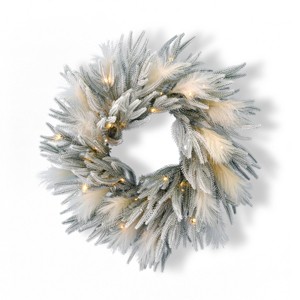 Christmas Pine and Pampas Wreath - 1 of 4