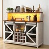 Mshliw Sideboard Buffet Cabinet with Barn Doors, Wine Rack, and Glass Holders, Rustic Coffee Bar Storage Cabinet for Kitchen and Dining Room - 2 of 4