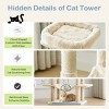 NAYSAYE 66 "Cat Tree Tower Cat Tree Cat Scratching Post Cat Tower Pet Sisal Grab Post Indoor Apartment Plush Toys Rest Play, Beige, 22.8"*18.9"*66.9" - 4 of 4
