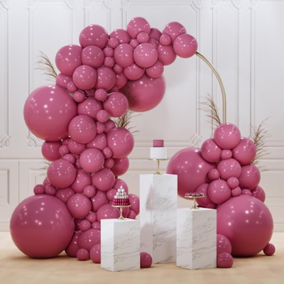 PartyWoo Balloons Opera Mauve Boho Pink 18 12 10 5 Inch 140 pcs