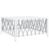 vidaXL Patio Table White 27.6 in.x27.6 in.x13.4 in. Woven Fabric - 2 of 4