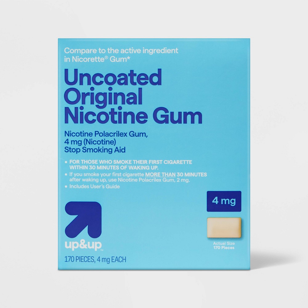 Nicotine 4mg Gum Stop Smoking Aid - Original Flavor - 170ct - up&up™