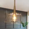 LNC Quoridan Polished Gold Pendant Lights Seeded Glass Linear LED Kitchen Island Light - image 2 of 4