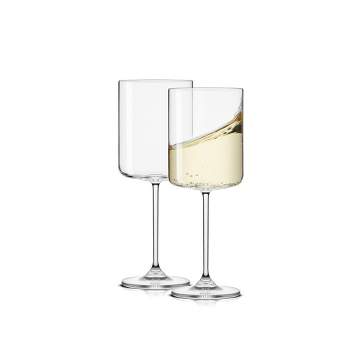 JoyJolt Elle Fluted Cylinder White Wine Glass - Set of 2
