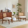 Polyester Upholstered Modern Lounge Chairs with Woven Backrest, Wooden Frame and Plush Seating (Set of 2( - 2 of 4
