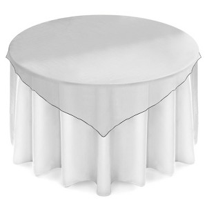 Lann's Linens 5-Pack Square Organza Tablecloth Overlays for Wedding, Banquet - 1 of 3