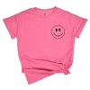 Simply Sage Market You're Doing Great Smiley Face Front And Back Garment Dyed Tee - M - Crunchberry - 3 of 4