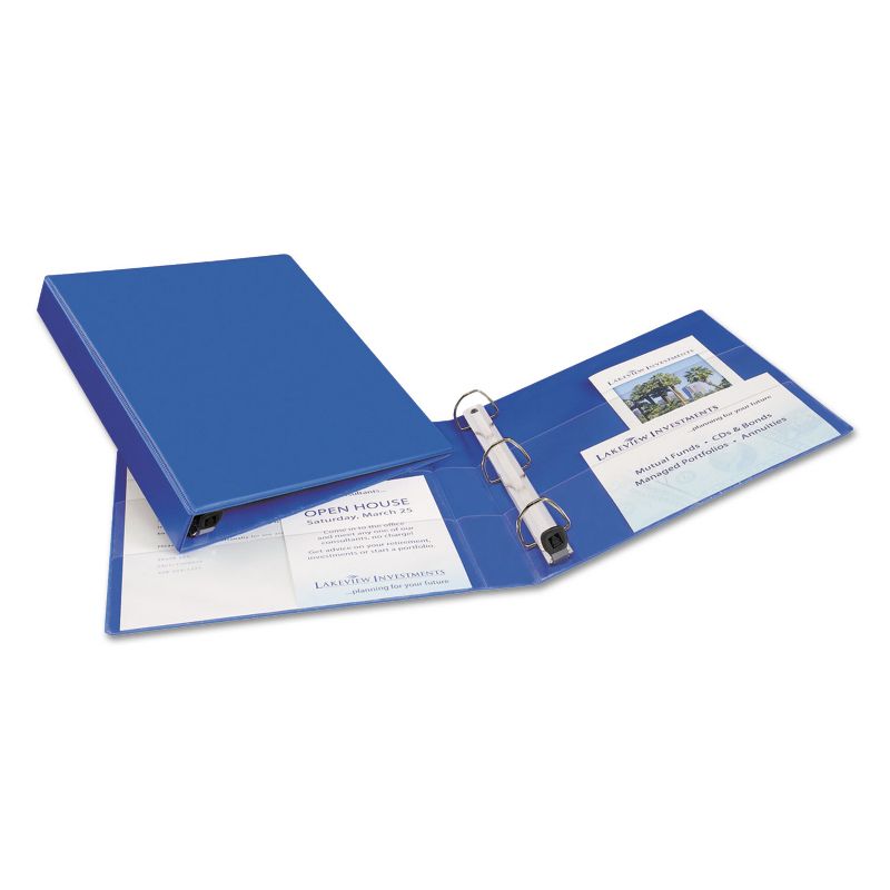 Avery Heavy-Duty Binder with One Touch EZD Rings 11 x 8 1/2 1" Capacity Blue 79889, 4 of 8