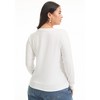 June + Vie by Roaman's Women's Plus Size Ribbed Crewneck Top - 3 of 4