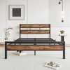 Platform Bed Frame Modern Rustic with Wood Grain Headboard and Footboard for Bedroom Full Size - 3irtyhousy - 3 of 4