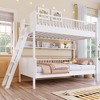 AENKYO Twin Over Twin Wooden Bunk Bed, Convertible Ladder with 3 Built-In Storage Shelves & Safety Rails, Space Saving Kids Bed - 3 of 4