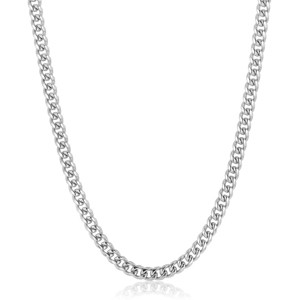 Crucible Men's 7mm Rounded Curb Chain Stainless Steel Necklace - 26" - 1 of 4