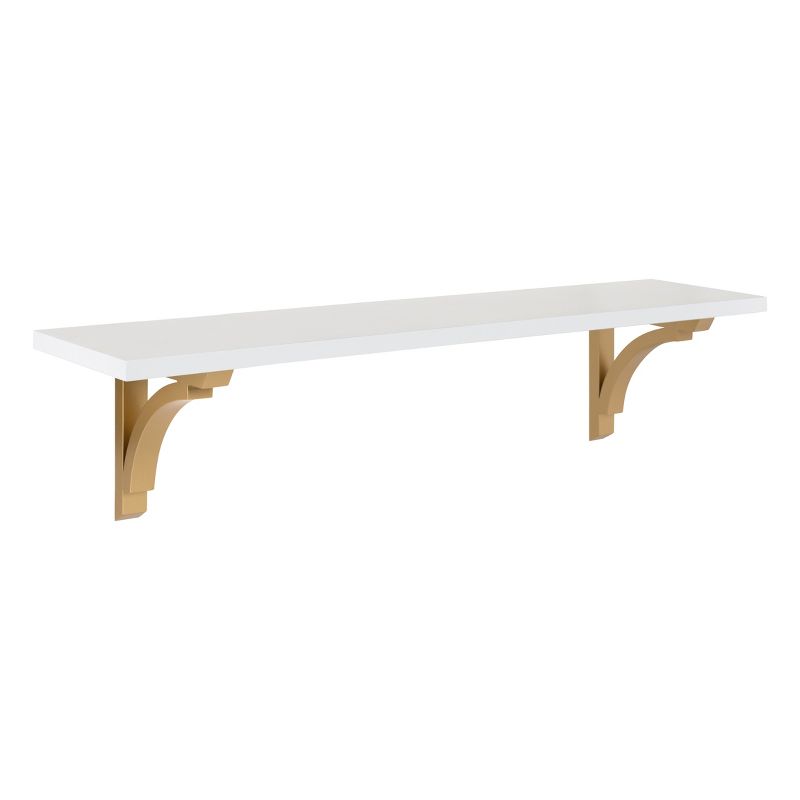 36&#34; x 9&#34; Corblynd Traditional Wood Wall Shelf White/Gold - Kate and Laurel, 5 of 8