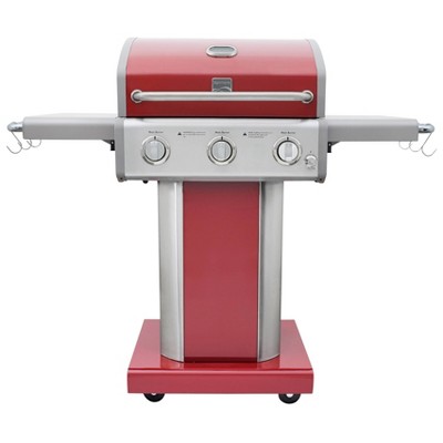 Kenmore 3-Burner Outdoor Patio Gas BBQ Propane Grill PG-4030400LD-RD Red