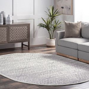 Nuloom Jaime Vintage Trellis Area Rug, Oval 6' 7" x 9', Gray - 1 of 4