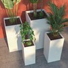 LeisureMod Basalt 4-Piece Fiberstone and MGO Clay Planter Set Tall Square Planter Pot for Indoor and Outdoor - 2 of 4