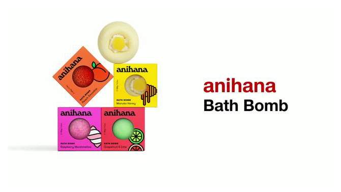 anihana Hydrating Bath Bomb Melt - Raspberry Marshmallow - 6.35oz, 2 of 10, play video