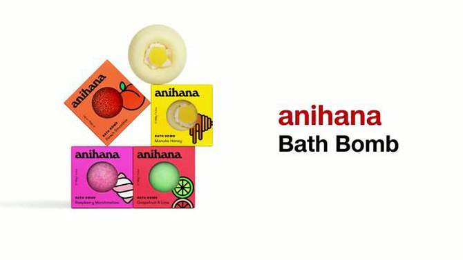 anihana Hydrating Bath Bomb Melt - Raspberry Marshmallow - 6.35oz, 2 of 10, play video