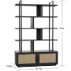 5 Tier Tall Bookshelf with Open Display Shelves, 71 Inch Rattan Classical Book Shelf with Storage and Metal Frame for Home Office - 2 of 4