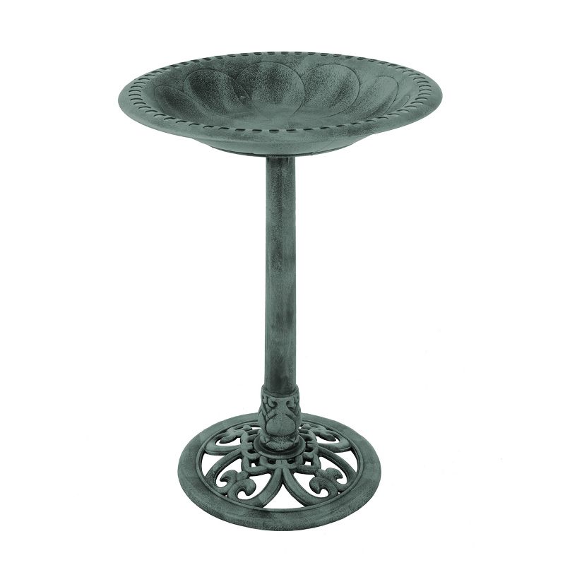 Nature Spring Outdoor Antique Bird Bath - Weather-Resistant Polyresin Basin for Yard and Patio Decor, 3 of 7